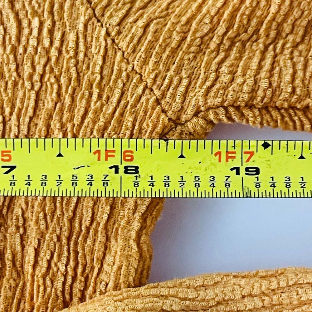 Zara Mustard Yellow Crinkled Twist Sleeve Top Size S - Picture 6 of 9